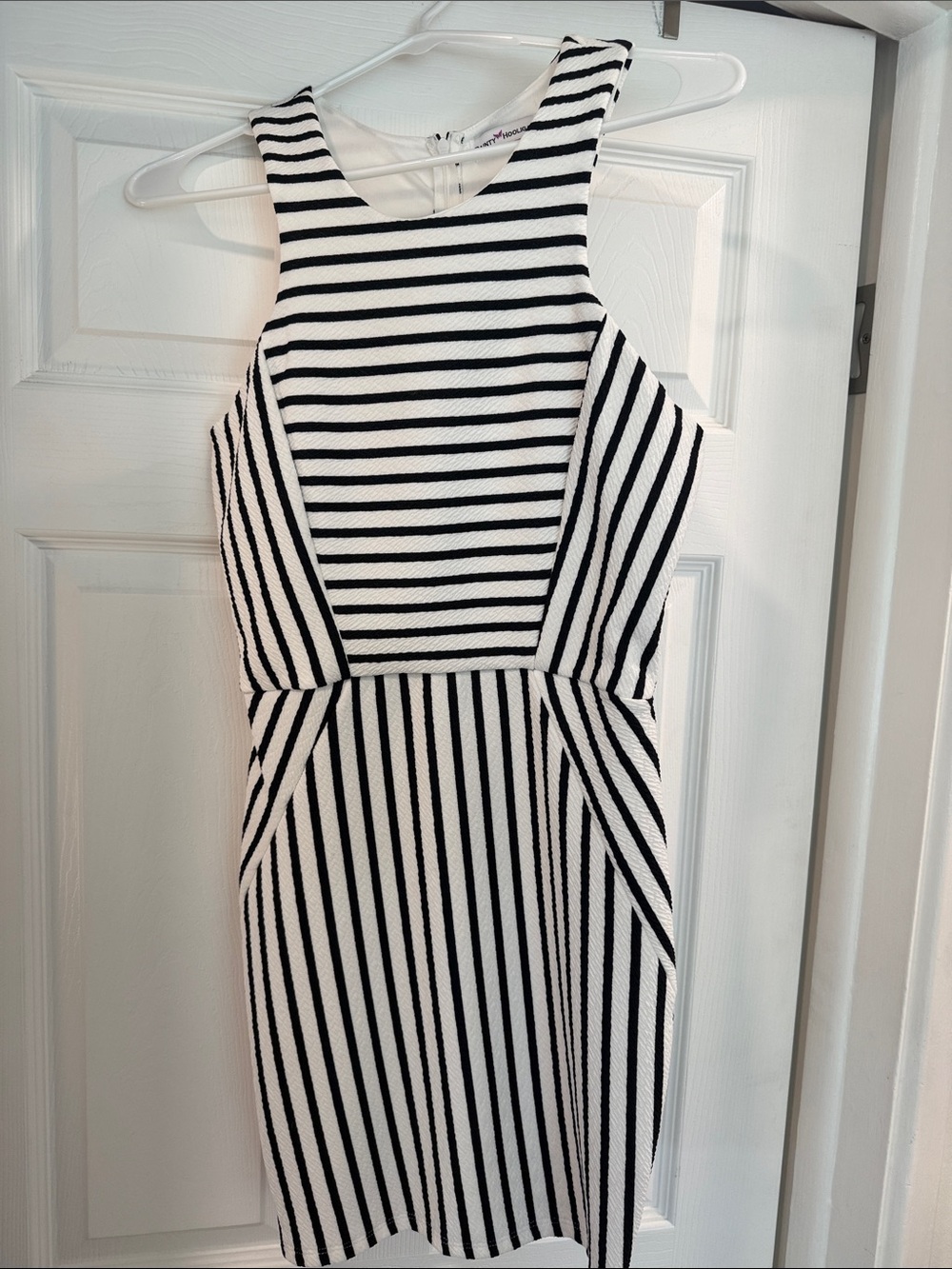 Dainty Hooligan Black & White Striped Mini Dress